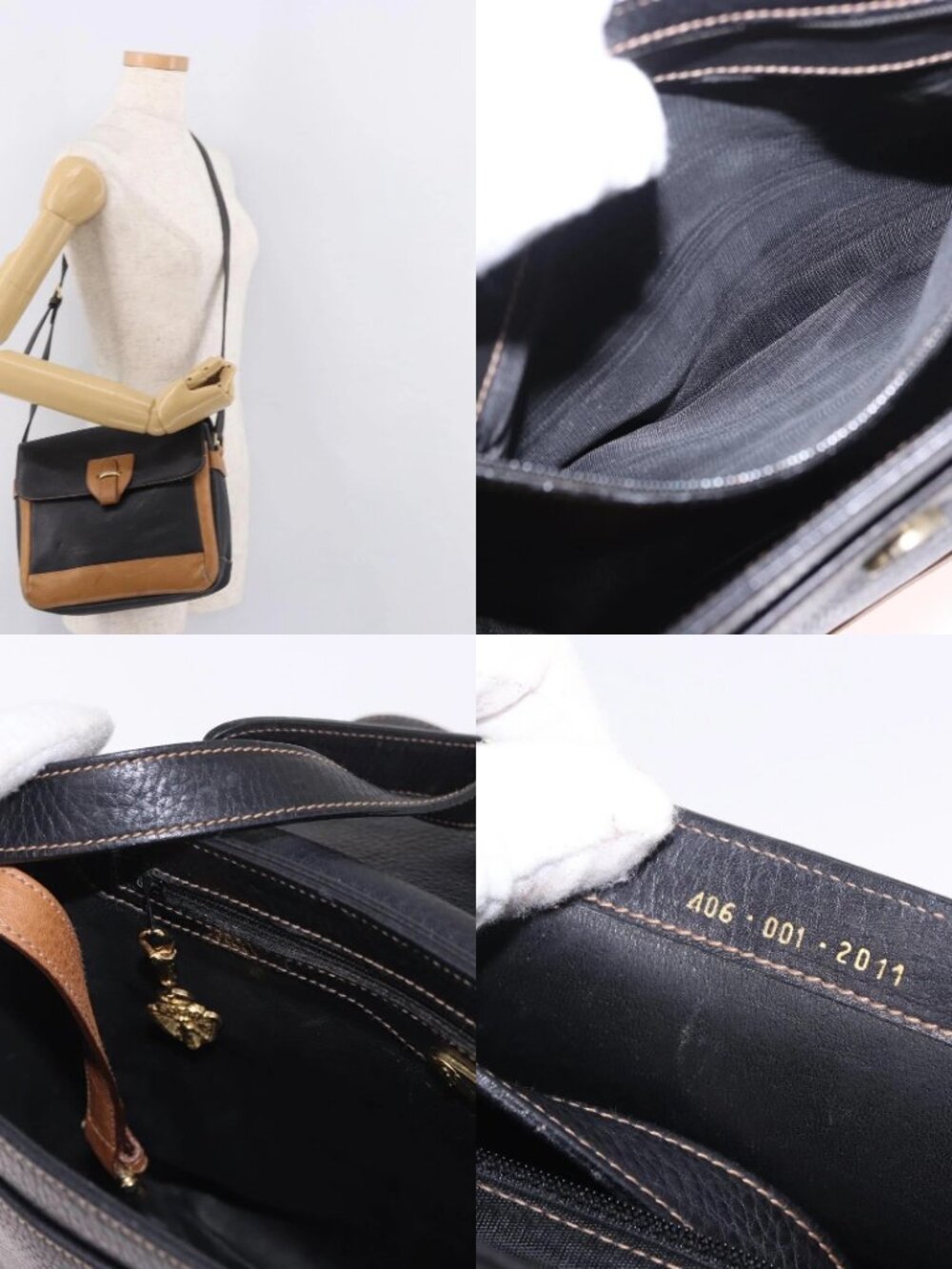 GUCCI Shoulder Bag Leather Black Gold Auth ep14739 - Picture 15 of 15